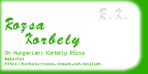 rozsa korbely business card